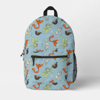 Magische Kreaturen Vintage-Muster Bedruckter Rucksack