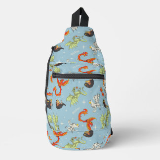 Magische Kreaturen Vintage-Muster Crossbody Bag