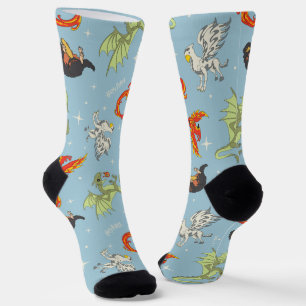 Magische Kreaturen Vintage-Muster Socken