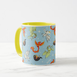 Magische Kreaturen Vintage-Muster Tasse