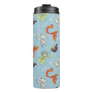 Magische Kreaturen Vintage-Muster Thermosbecher
