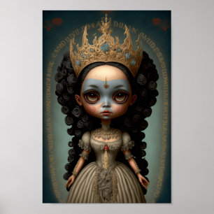 Magische Krone Fantasy Prinzessin Mädchen Kunst Poster