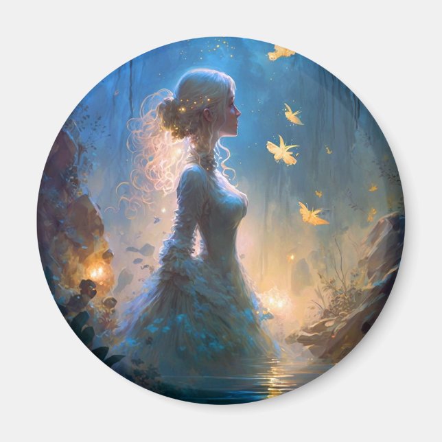 Magische Lady in Water Fantasy Art Magnet (Vorne)