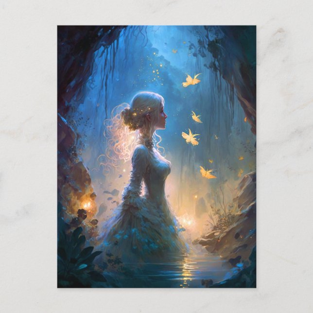 Magische Lady in Water Fantasy Art Postkarte (Vorderseite)