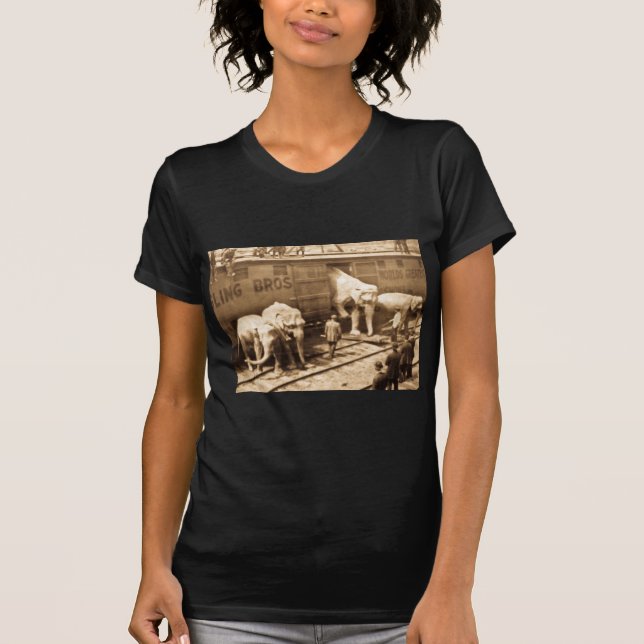 Magische Laternen-Dia Ringling Bros Elefant-Zug T-Shirt (Vorderseite)