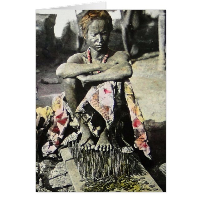 Magische Laternen-DiaFakir Indien auf einem Bett (Vorne)