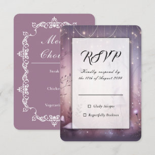 Magische Lavendel-Fee-Lichter Hochzeit RSVP Karte
