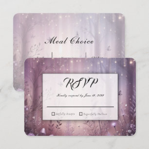 Magische Lavendel-Feenglühbirnen Hochzeit RSVP Karte