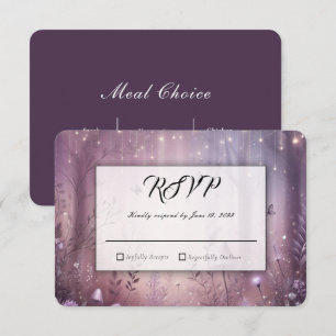 Magische Lavendel-Feenlichter Hochzeit RSVP Karte