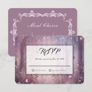 Magische Lavendel-Feenlichter-Hochzeit RSVP Karte