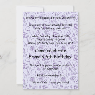 Magische Lavendel zum Geburtstag Einladung für Kin