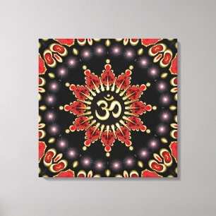 Magische leichte Om Star New Age Wrapped Canvas Leinwanddruck
