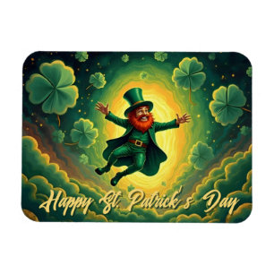 Magische Leprechaun St. Patrick’s Day Kunst Magnet
