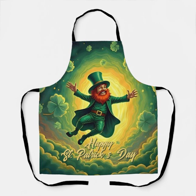Magische Leprechaun St. Patrick's Day Kunst Schürze (Vorderseite)