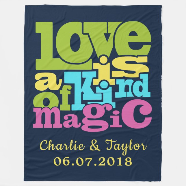Magische Liebe individuelle Name & Datteltuch Fleecedecke (Vorderseite)