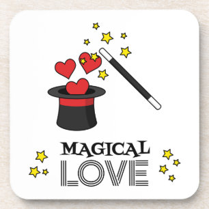 Magische Liebe - Schwarz Getränkeuntersetzer