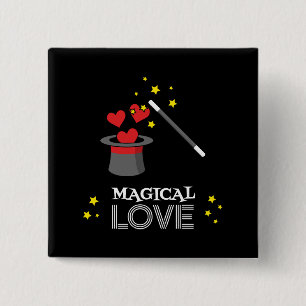 Magische Liebe - Weiß Button