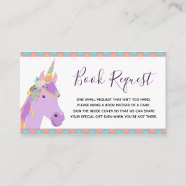 Magische Lila Unicorn Kinderdusche Buchanfrage Begleitkarte