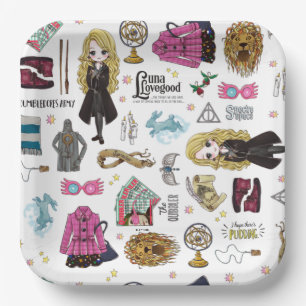 Magische Luna Lovegood Wasserfarbe Pappteller