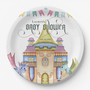 Magische Märchen-Dragon-Babydusche Pappteller