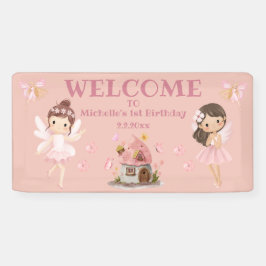 magische Märchen Mädchen 1. Geburtstag pink Empfan Banner