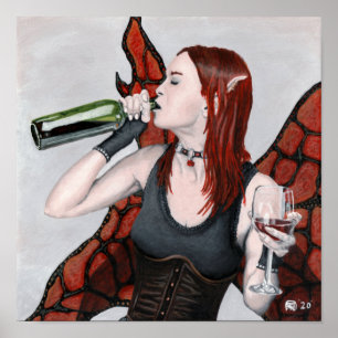 Magische Märchen Trinken Wine Fantasy Mauer Kunstv Poster