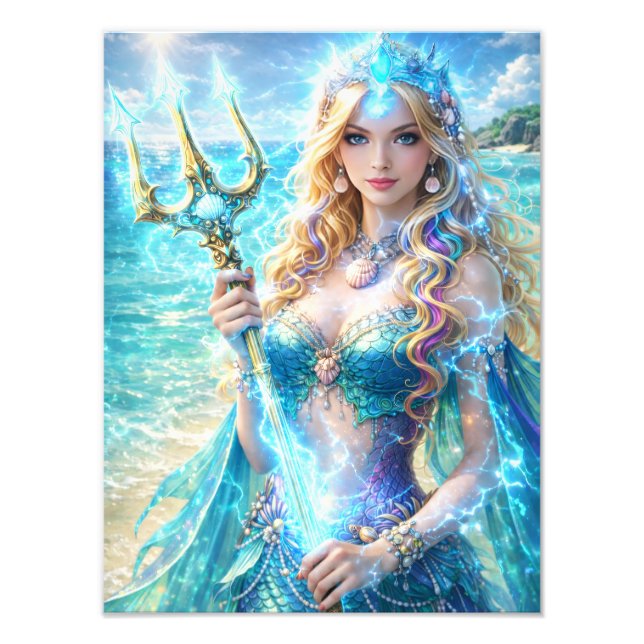 Magische Meeres-Göttin – Ozean Fantasy Poster (Vorne)