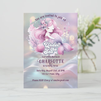 Magische Meerjungfrau-Geburtstagsparty für Kinder Einladung