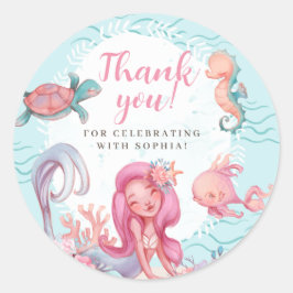 Magische Meerjungfrau Party Geburtstag Runder Aufkleber