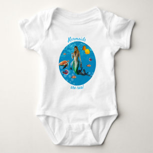 Magische Meerjungfrau Schatzsuche Blaues Ozean Fan Baby Strampler