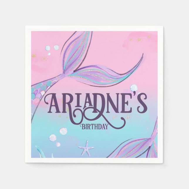 Magische Meerjungfrau Schwanz Party Napkins Serviette (Vorderseite)
