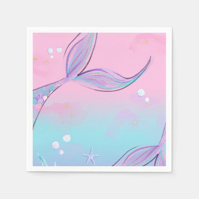 Magische Meerjungfrau Schwanz Party Napkins Serviette (Vorderseite)