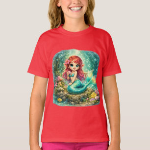 Magische Meerjungfrau Süßes Unterwasser-Fantasie T-Shirt