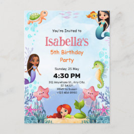 Magische Meerjungfrau unter dem Meer Geburtstagska Feiertagspostkarte