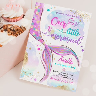 Magische Meerjungfrau unter dem Meer Geburtstagspa Einladung