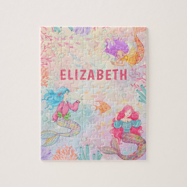 Magische Meerjungfrau unter Meereskids Puzzle (Vertikal)