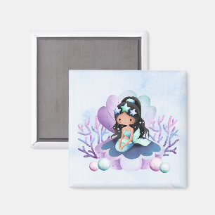 Magische Meerjungfrau Wasserfarben Geburtstag Magnet