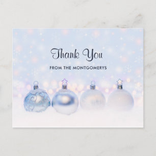 Magische metallische Weihnachtskugeln Foto Danke Postkarte