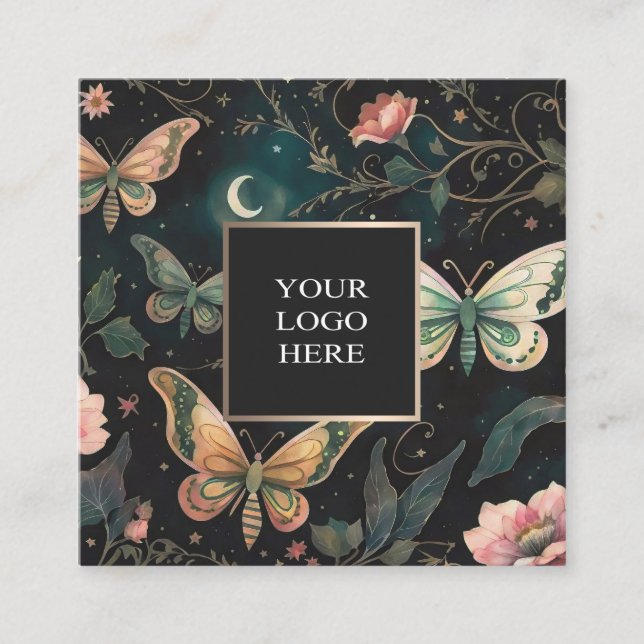 Magische Midnight Garden Square Business Card Quadratische Visitenkarte (Vorderseite)