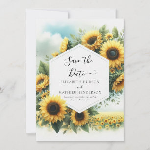 Magische Minimalblütenhochzeit Save The Date