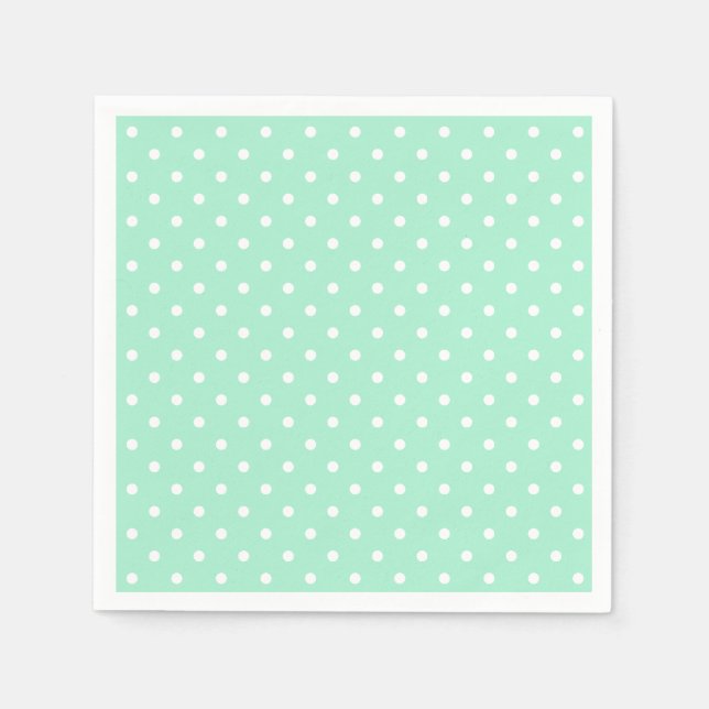 Magische Minze und weißes Polka Dot Muster Serviette (Vorderseite)