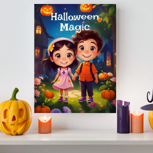 Magische Momente Halloween Garden AI Generativ Poster
