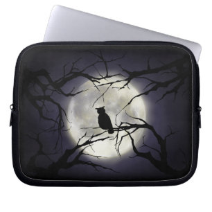 Magische Mond-Eule auf Niederlassungs-Laptop-Hüls Laptopschutzhülle