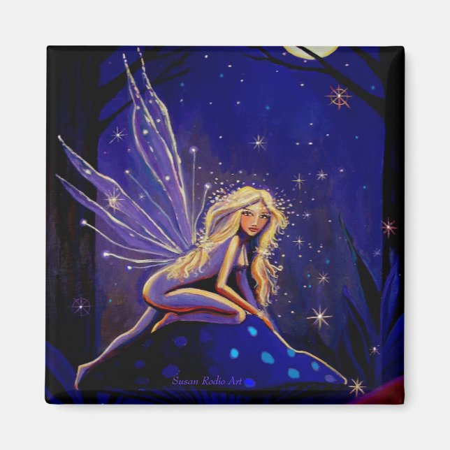 Magische Mondlicht-Fee - Fairy Art Magnet (Vorne)