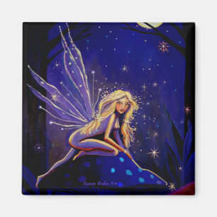 Magische Mondschein-Fee - feenhafter Kunst-Magnet Magnet