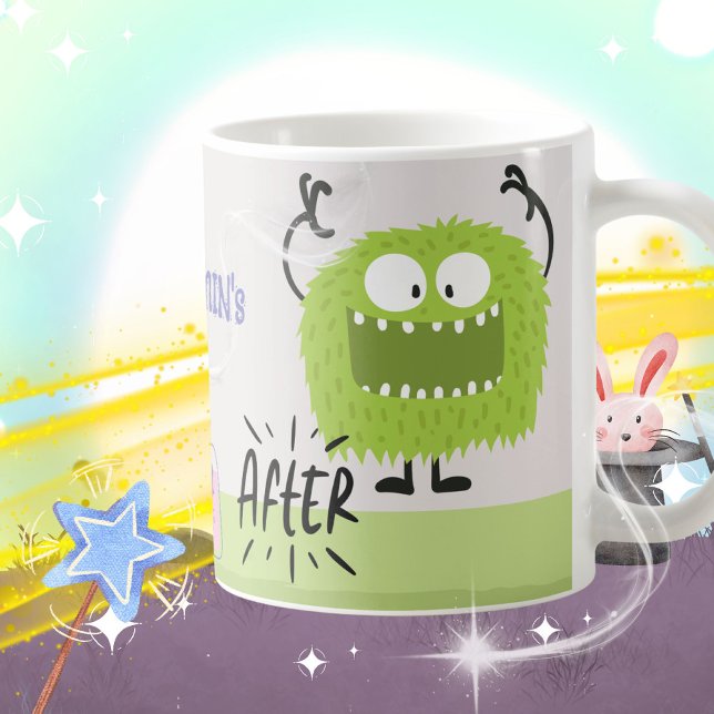 Magische Monster-Verwandlungs-Kinder-Name Kaffeetasse (Magical Monster Transformation Kids Name Coffee Mug ©Susanne Sachers - Sunny Mind 🌞)