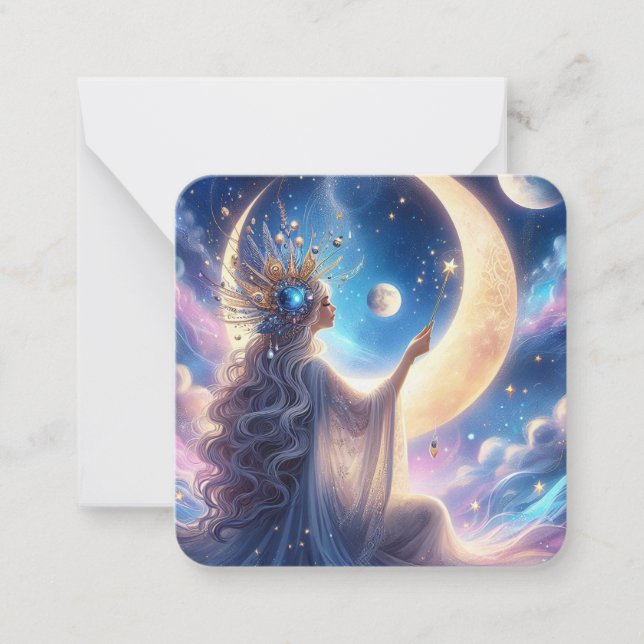 Magische Moon Goddess Valentinstag Note Card Mitteilungskarte (Vorderseite)