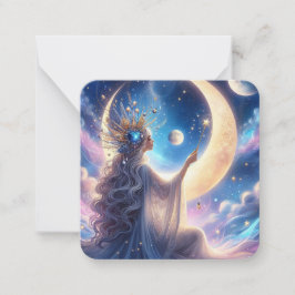 Magische Moon Goddess Valentinstag Note Card Mitteilungskarte