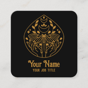 Magische Moon Moth Business Card Quadratische Visitenkarte