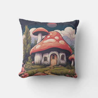 Magische Mushroom Meadow D7 Kissen